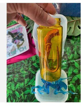 alien xenomorph figure -in specimen jar, Halloween, H.R. Giger inspired, Space